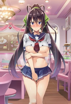 [コクオウ] 篠ノ之箒 セクハラ喫茶 [AI Generated]