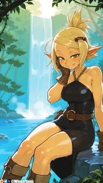 [WienerGens] Evangelyne skinny dips in the waterfall (Wakfu) [AI Generated]