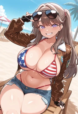 [Nankoai] Megumi Fujishima -藤島慈-req-tanned.bimbo-america.bikini.jacket-thighhighs-beach-beach.house-BBC-NTR- (Patreon) [AI Generated]