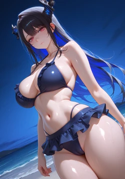 [ReverendGreatLove] Nerissa Ravencroft (Hololive) / Beach | 111 Pics (Patreon) [AI Generated]