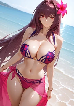 [ReverendGreatLove] Scathach (Fate) / Beach | 100 Pics (Patreon) [AI Generated]