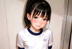 ポニテつるぺた少女に性指導[AI Generated]