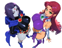 Lucyla803 Raven and Starfire x BBC [Request] [AI Generated]