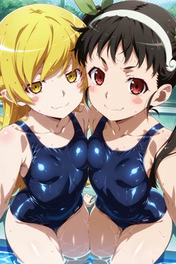 (Thebardspirit) Oshino Shinobu and Hachikuji Mayoi [AI Generated]