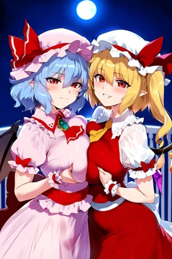 [DatChoccyFlavor]  [Touhou Project] Flandre x Remilia, two bad apples [AI Generated]