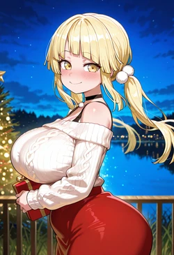 [Nankoai] Kokoro Tsurumaki -弦巻 こころ(Bang Dream!)-req-sweater-christmas.theme-bedroom- (Patreon) [AI Generated]