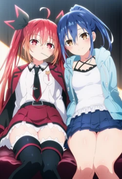 [Corudozera] [200pics] Kotori Itsuka x Mana Takamiya (五河琴里x崇宮真那) / Date A Live (デート・ア・ライブ) [AI Generated]