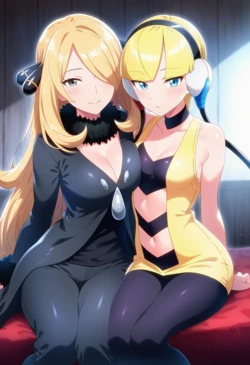 [Corudozera] [200pics] Cynthia x Elesa (シロナxカミツレ) / Pokémon (ポケットモンスター) [AI Generated]