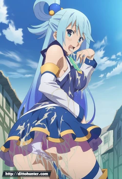 [DittoHunter] Aqua (KonoSuba) Mysterious Delicacy in Town Stroll [Ai Generated]