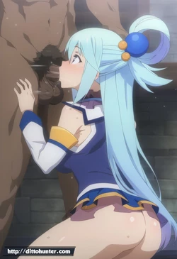 [DittoHunter] Aqua (Konosuba) sucking on her knees [Ai Generated]