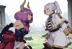 [Toujinator] Aura bimbo curse 01 - Defeated by Frieren [AI Generated]