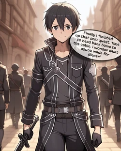 [Sbwaifus] Kirito gets put in his place by Asuna and her bull! (Patreon) [AI Generated]