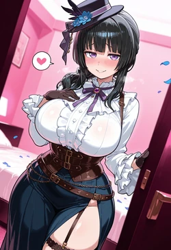 [Nankoai] Shirokane Rinko - 白金燐子(BangDream!)-req-black.dress.hat-lovehotel-recording- (Patreon) [AI Generated]