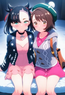 [Corudozera] 115pics (TIER S) Marnie x Gloria (マリィxユウリ) / Pokemon (ポケモン) (Patreon) [AI Generated]