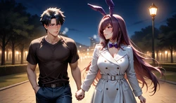 Scathach bunny & Fujimaru 2 (sample) (ai generated)