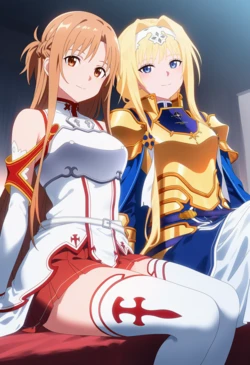 [Corudozera] 115pics (TIER S) Asuna Yuuki x Alice Zuberg (結城明日奈xアリス・ツーベルク) / Sword Art Online (ソードアート・オンライン) (Patreon) [AI Generated]