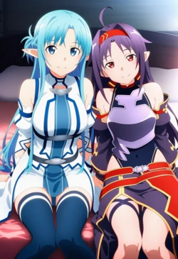 [Corudozera] [200pics] Asuna Yuuki x Yuuki Konno (結城明日奈x紺野木綿季) / Sword Art Online (ソードアート・オンライン) (Patreon) [AI Generated]