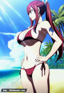 [DittoHunter] Erza Scarlet (Fairy Tail) A Day of Solitude at Red Shores [Ai Generated]