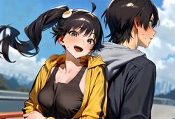 [MOKIIIMOKIII] Araragi Karen x Araragi Koyomi [AI Generated]