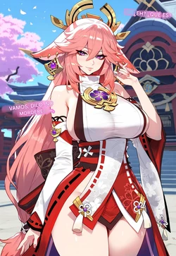 [Floox] Yae Miko vs BBC, Comic (AI Generated)