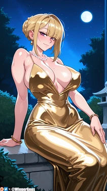 [WienerGens] Evelyn Chevalier Gold Dress [AI Generated]