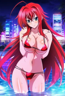 [Waifu 2000] Rias Gremory Red Bikini (Patreon) [AI Generated]