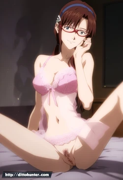 [DittoHunter] Mari Makinami (Evangelion) selfies on bed for her onlyfans [Ai Generated]
