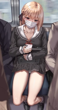 [JackDempa] [Advanced - 10 images] 露出通学電車 朱璃愛ちゃん