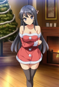 [Prompt Forbidden] Rascal Does Not Dream: Mai Sakurajima (Christmas Ver.) (Ultimate) (Patreon) [AI Generated]