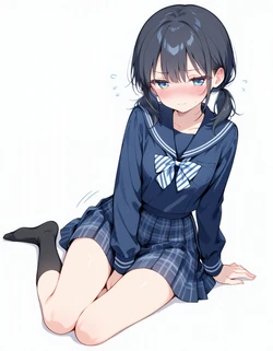 黒髪ちゃんと、セーラー服。[AI Generated]