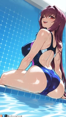 [WienerGens] Scathach makes a splash at the pool [AI Generated]