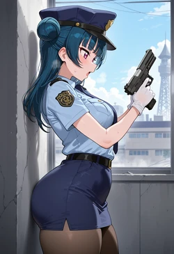 [Nankoai] Yoshiko Tsushima- 津島善子-req-police.woman-blindfold-gb-BBC [AI Generated]