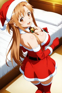 [minakaze] Asuna Yuuki - Mini Skirt Santa (Sword Art Online) [AI Generated]