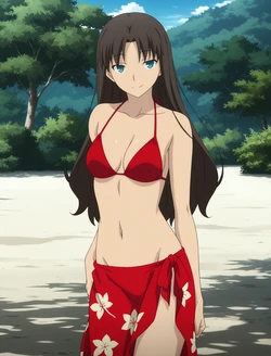 [ANIPAI] Rin Tohsaka - Fate Stay Night [151 pics / Full Set] Red Bikini Beach (Patreon) [AI Generated]