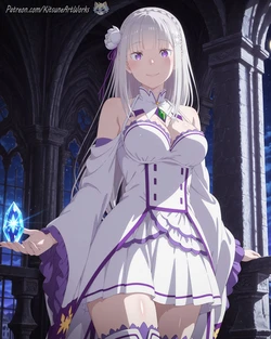 [KitsuneArtworks] Emilia - Re:Zero | Extras - 76 Images (Patreon) [AI Generated]