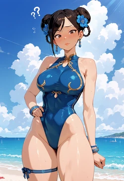 [Squeeshy] Chun-li swimsuit (128pics) [AI Generated]