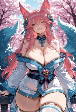[Miyu] Spirit Blossom Ahri: Among Falling Petals [Ai Generated]