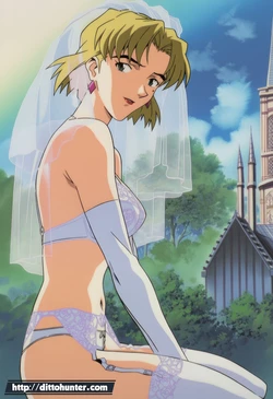 [DittoHunter] Ritsuko Akagi (Neon Genesis Evangelion) Bridal Lingerie Elegance [Ai Generated]