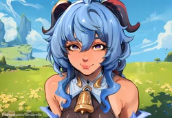 [SinderellaAI] Ganyu meets a Hilichurl - 64 images. this ones done a bit differently than usual... (Patreon) [AI Generated]