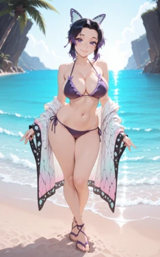 [DeeForge] Shinobu Kocho – Beach Escape 🦋 | 35 IMAGES [AI Generated]