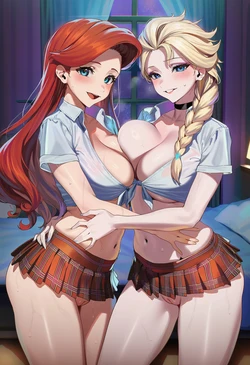 ChocoPizza - Ariel + Elsa (263) [AI Generated]