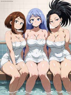 [artkoikoi] Momo Yaoyorozu, Nejire Hadou and Ochaco Uraraka | My Hero Academia (FULL) (7 Animations) (Patreon) [AI Generated]