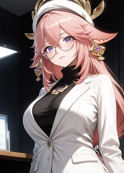 [GoodAI] ✨ Yae Miko | Office Outfit with Glasses (Requested) [AI Generated]