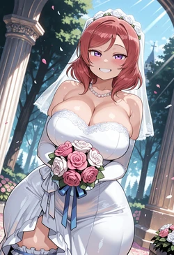 [Nankoai] Maki Nishikino -Bride -Bride Lingerie -Indoors -Lovehotel (Love Live!) [AI Generated]