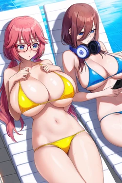 [voidbunnyart] Miku and Sakura's naughty pool time [30P] (Patreon) [AI Generated]