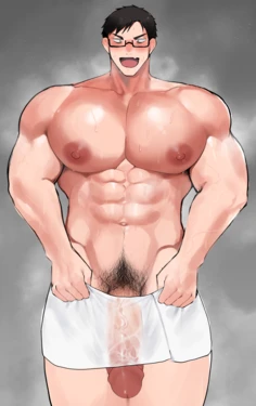 Male smell, big boobs, huge penis, librarian in erotic bikini, male ejaculation (Pixiv Fanbox)