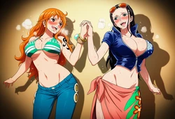 [Emi AItelier] Nami X Nico Robin - One Piece (Patreon) (AI Generated)