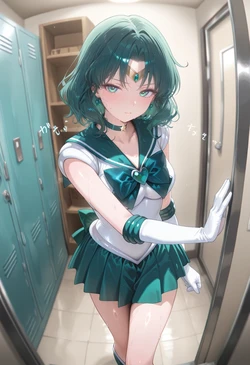 [ぱられるの世界] Sailor Neptune - Changing Room (Patreon) (AI Generated)