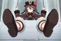 [Pixiv: desuwa] Hu Tao's Foot Tickle Experiment - The Scent Laboratory (Genshin Impact) [AI Generated]