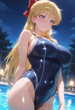 [ぱられるの世界] Sailor Venus - School Swimsuit Pool Play (Patreon) (AI Generated)